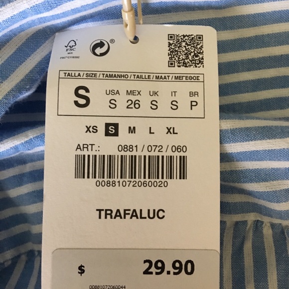 NWT Zara TRF Collection Pinstripe Oversized Top - Picture 5 of 5